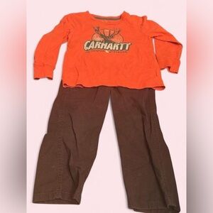 Carhartt Bold Orange Top and Classic Brown Pants